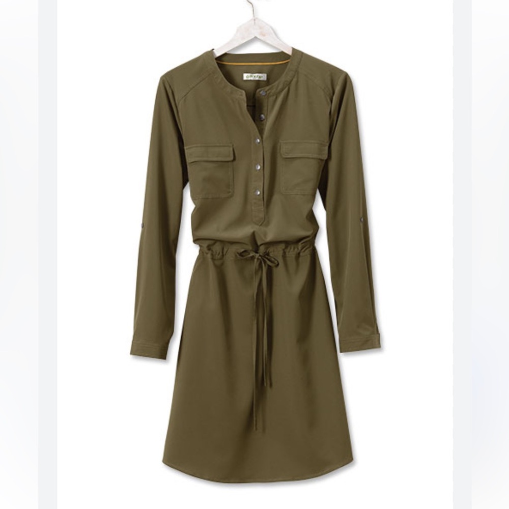 Orvis Long Sleeve Utility Dress Olive Green